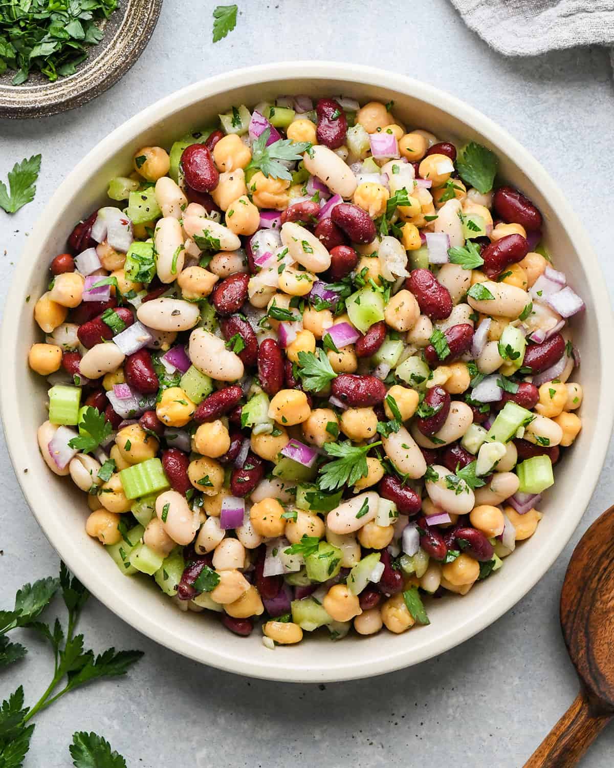 3 Bean Salad in a bowl