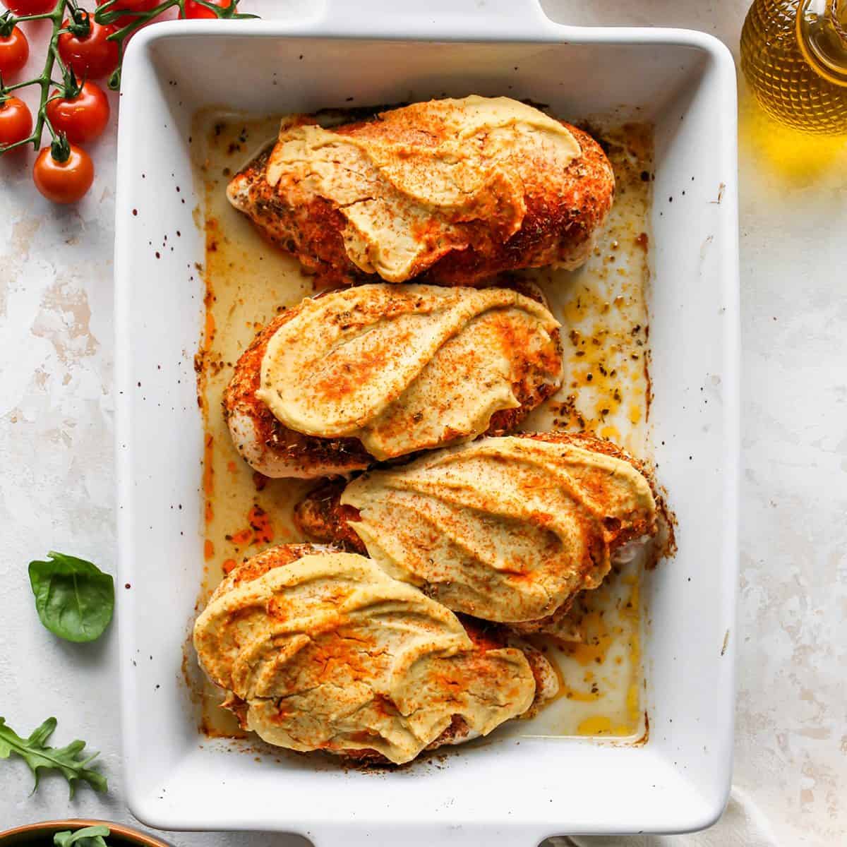 best Chicken Breast Recipes - hummus chicken