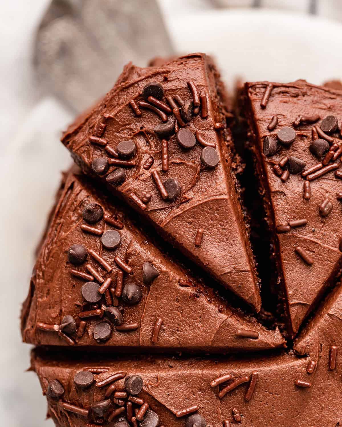 Chocolate Cake cut into slices