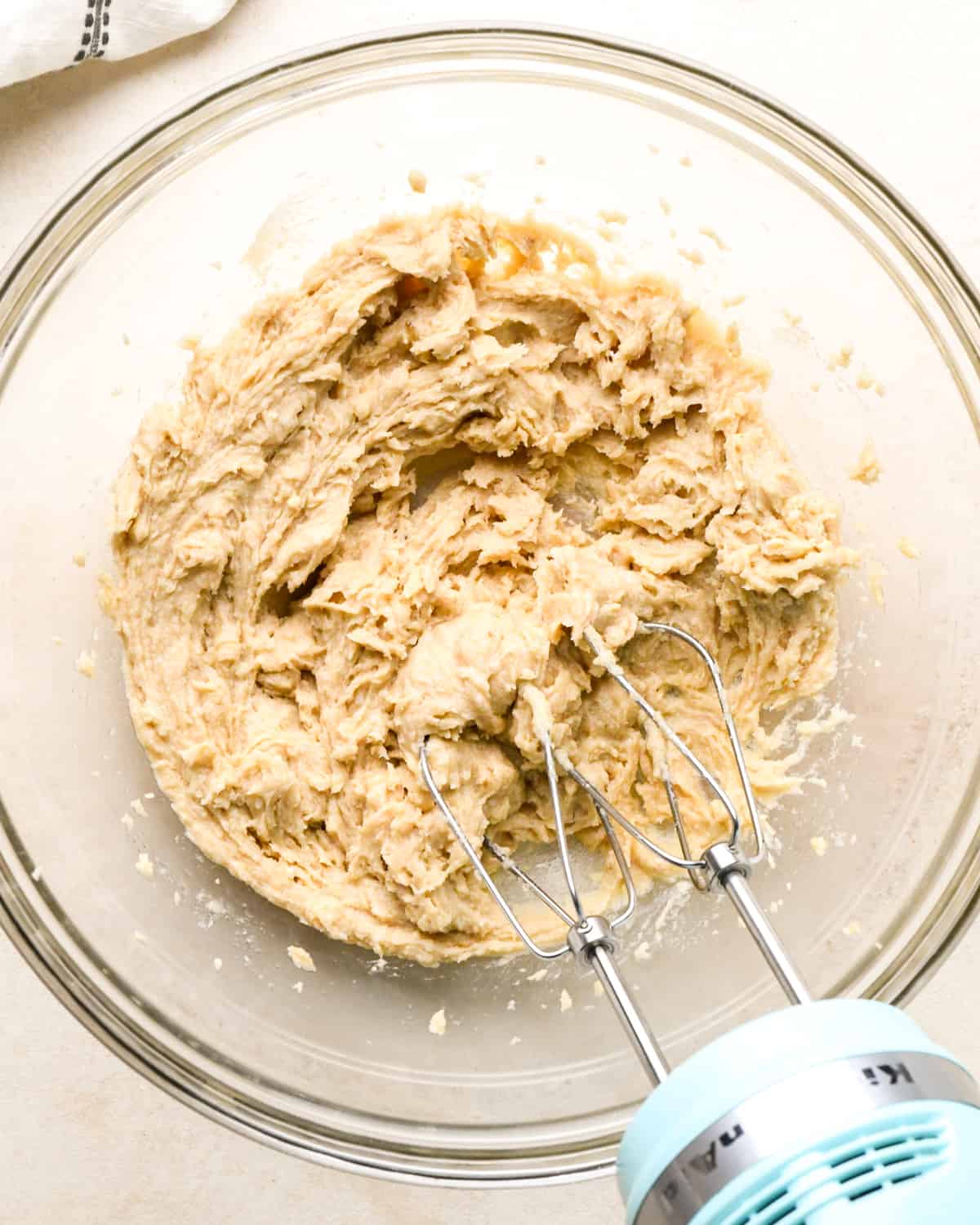 How to Make Vegan Chocolate Chip Cookies - after beating in vanilla and coconut milk.