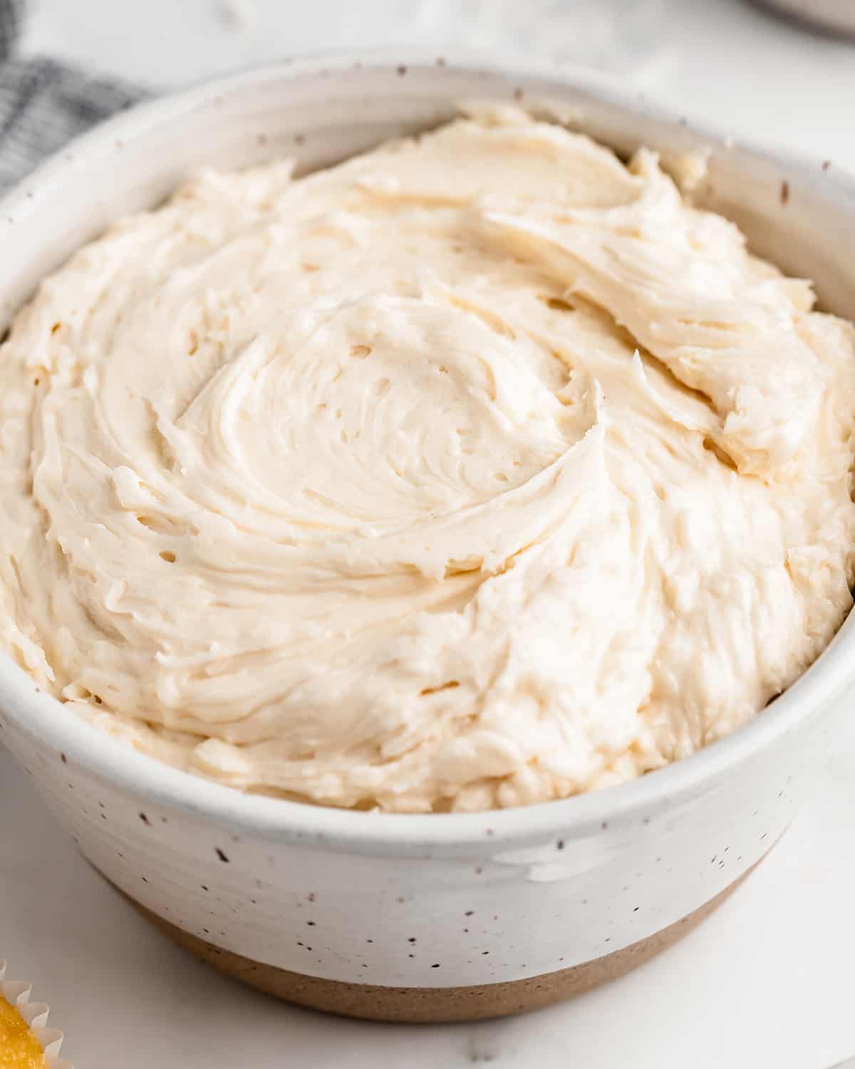 Coconut Frosting in a bowl