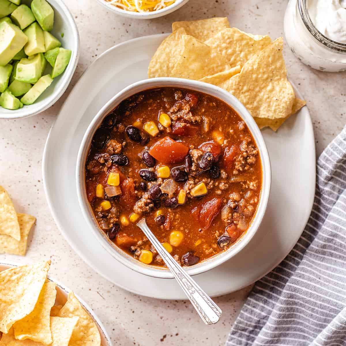 a bowl of Taco Soup
