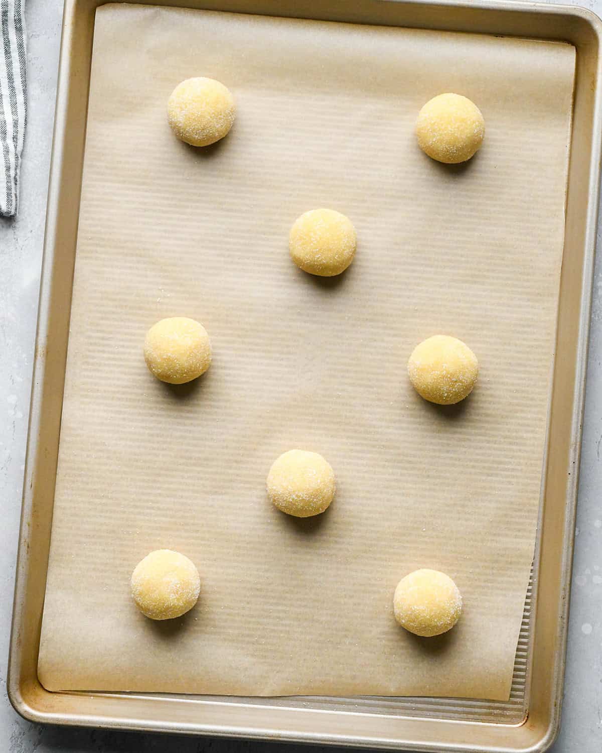8 Easy Sugar Cookies on a baking sheet before baking