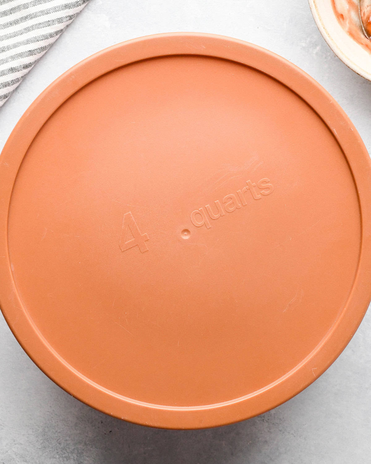 making Fruit Salsa Recipe - lid on the Tupperware to chill in the fridge