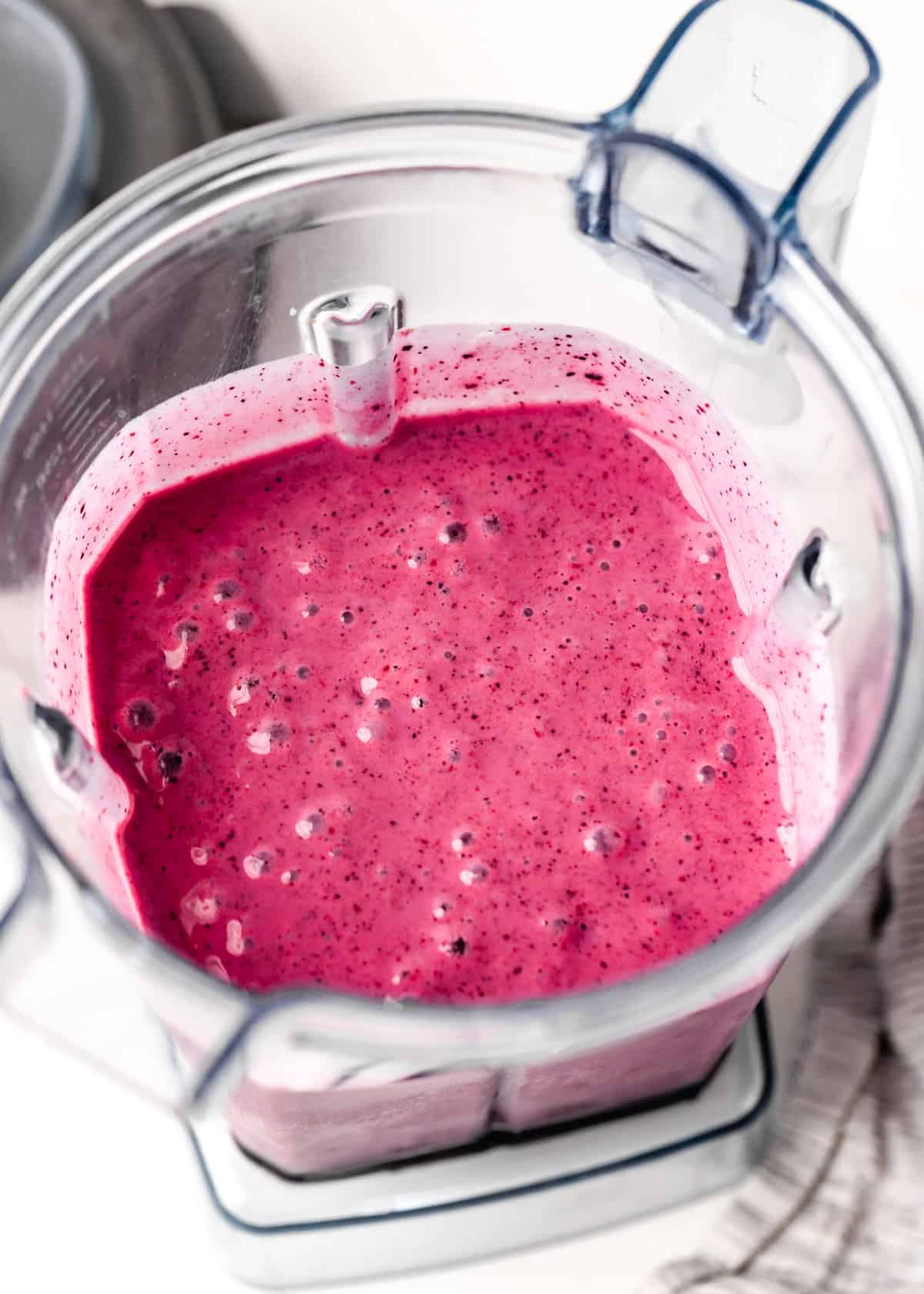 Greek Yogurt Smoothie in a blending container after blending