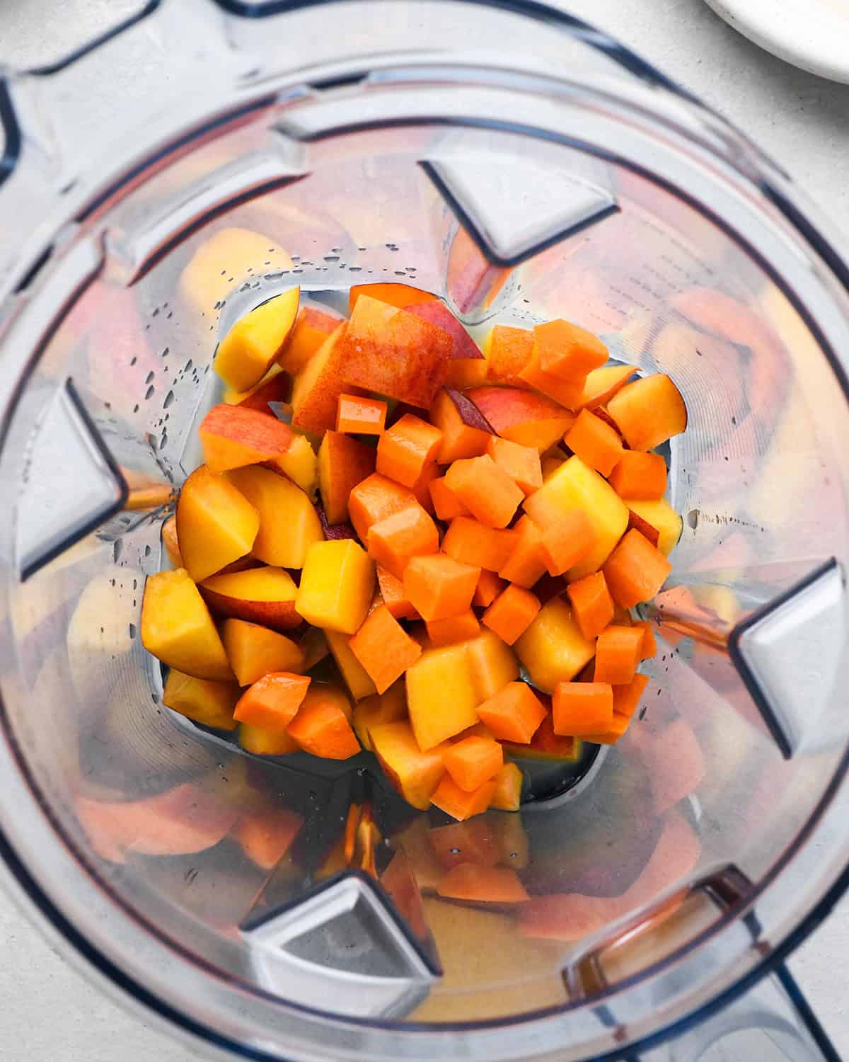 making Homemade Fruit Snacks - ingredients in a blender before blending