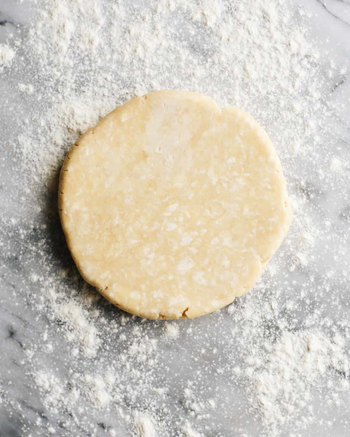 How to Make Pie Crust - dough in a disc before rolling