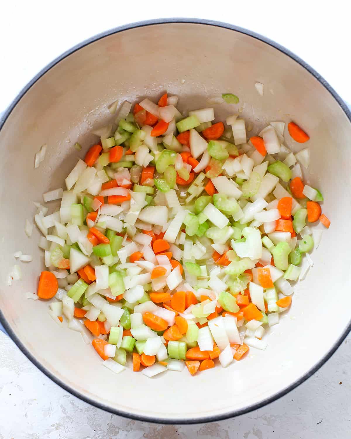 How to Make Butternut Squash Soup - vegetables in a pot before cooking