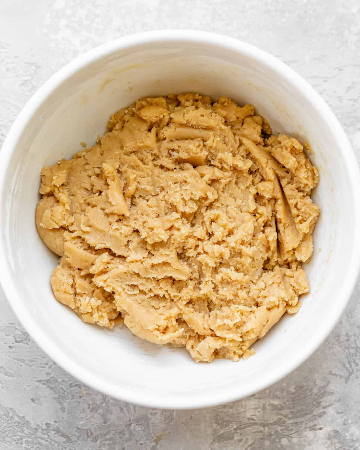 making Dairy Free Chocolate Chip Cookies - dough after beating in dry ingredients