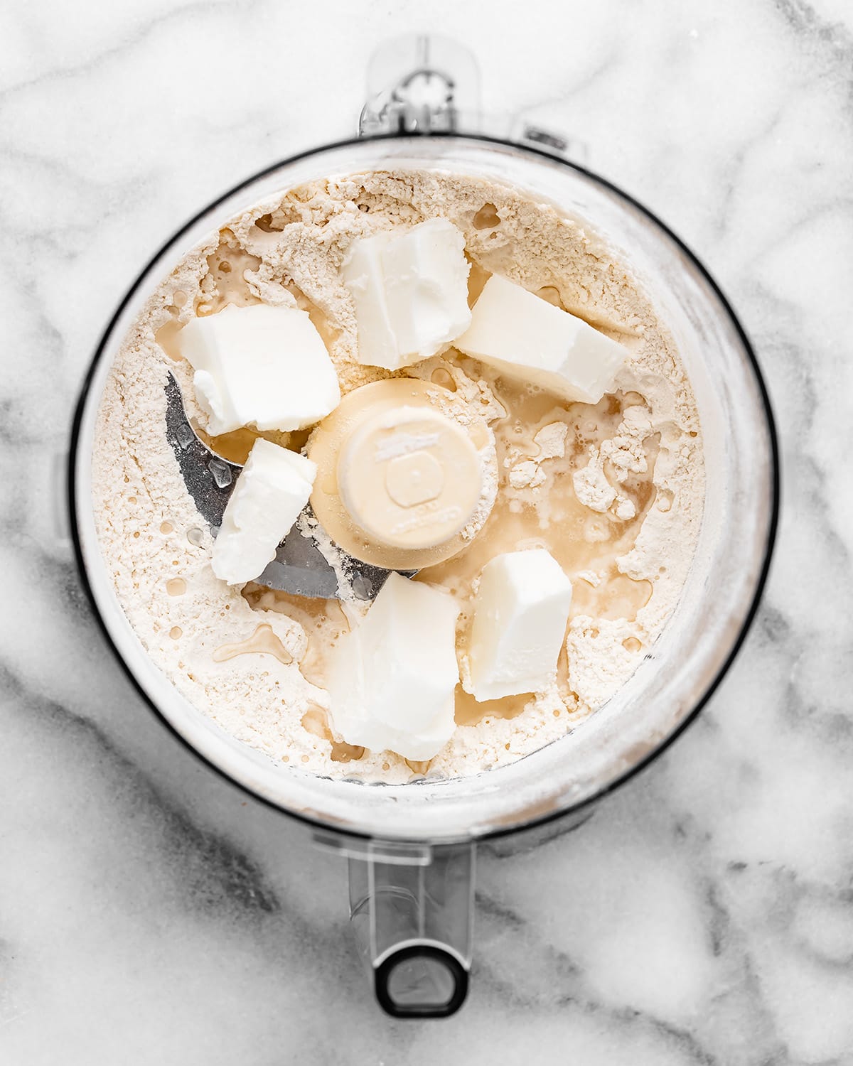 how to make French silk pie crust - adding shortening and water