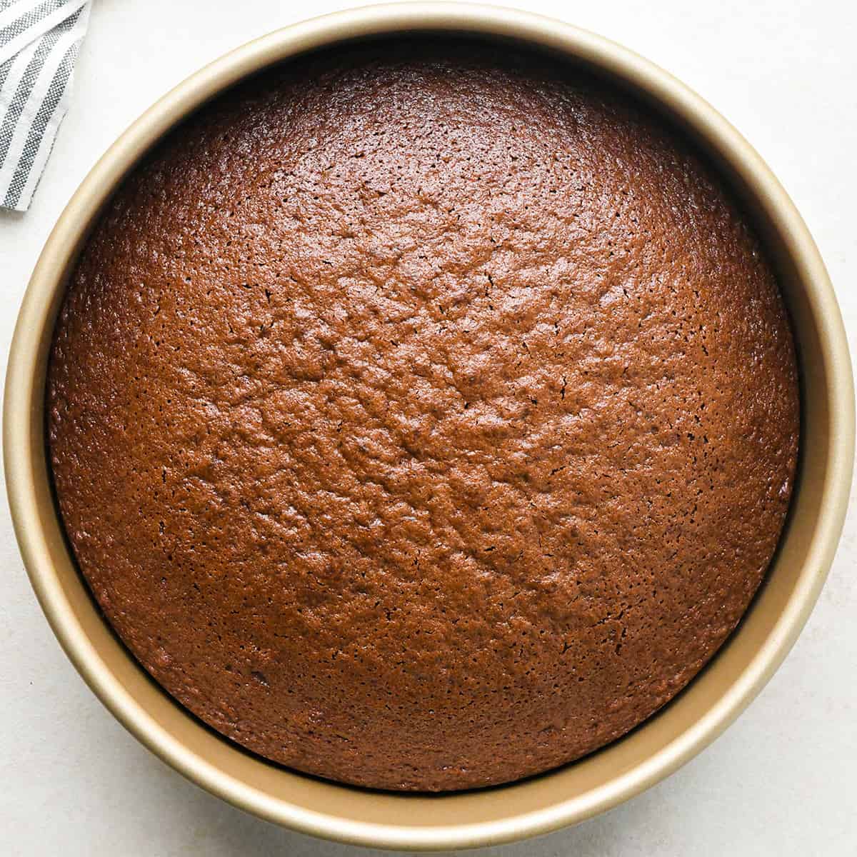 How to Make an Ice Cream Cake - chocolate cake in a baking pan after baking