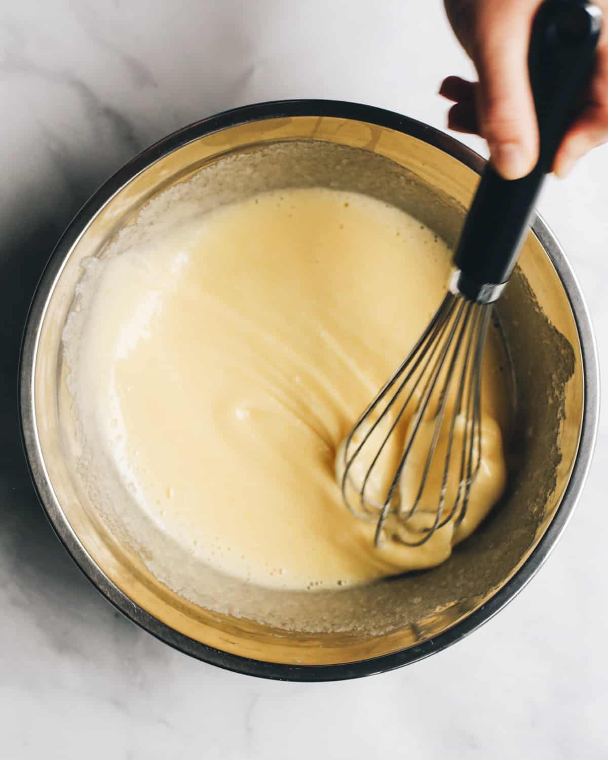 How to Make Lemon Bars - making the filling in a bowl