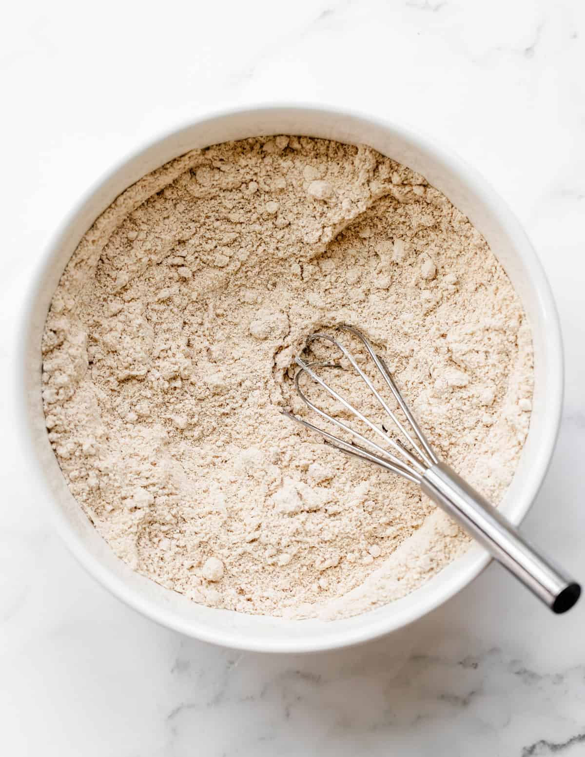 How to Make Oat Flour Cookies dry ingredients in a bowl after mixing