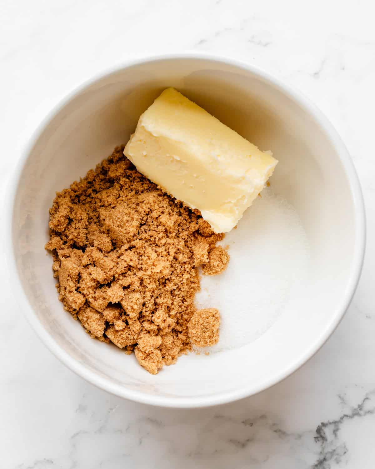 How to Make Oat Flour Cookies - butter & sugars in a bowl before beating
