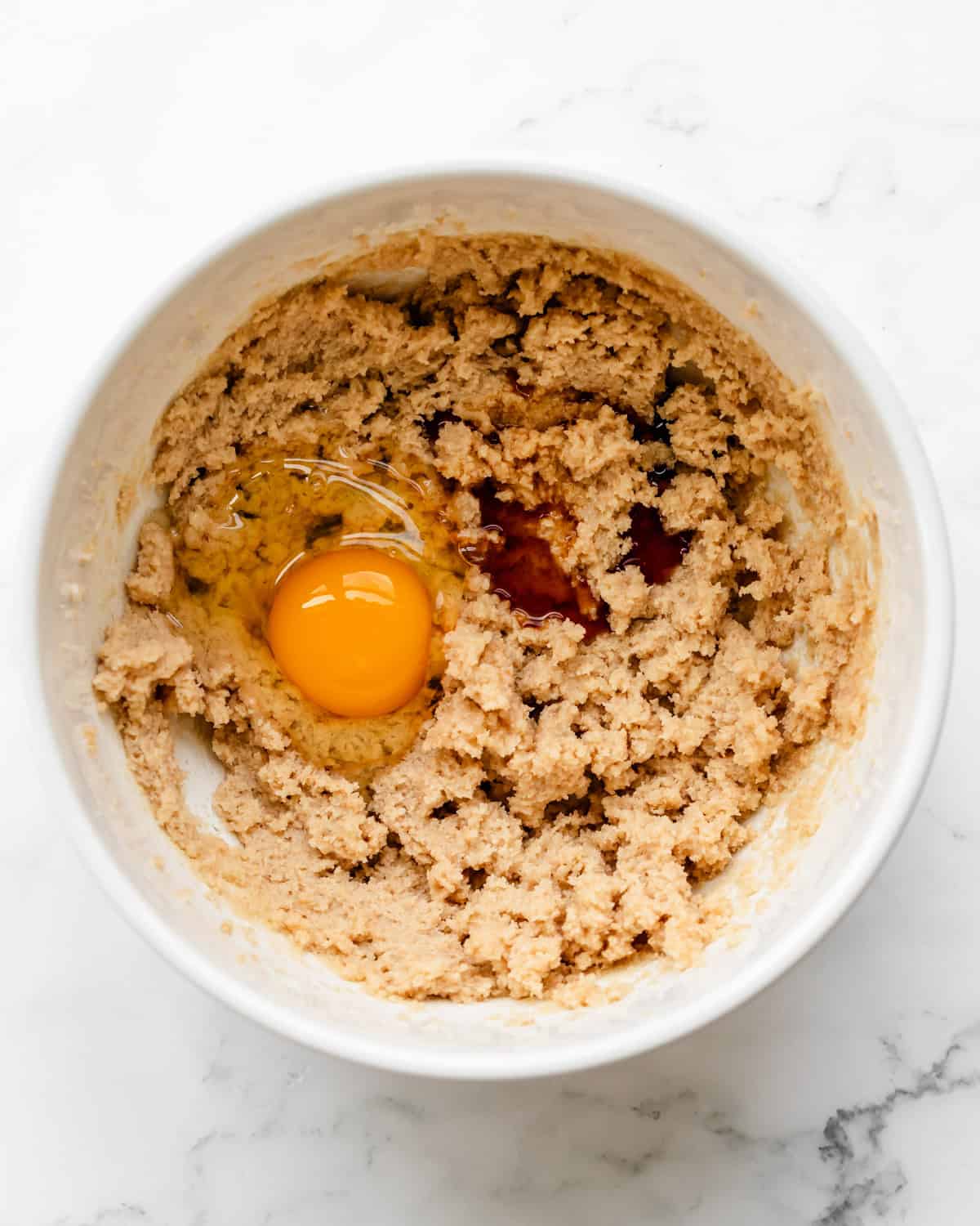 How to Make Oat Flour Cookies - egg and vanilla added before beating