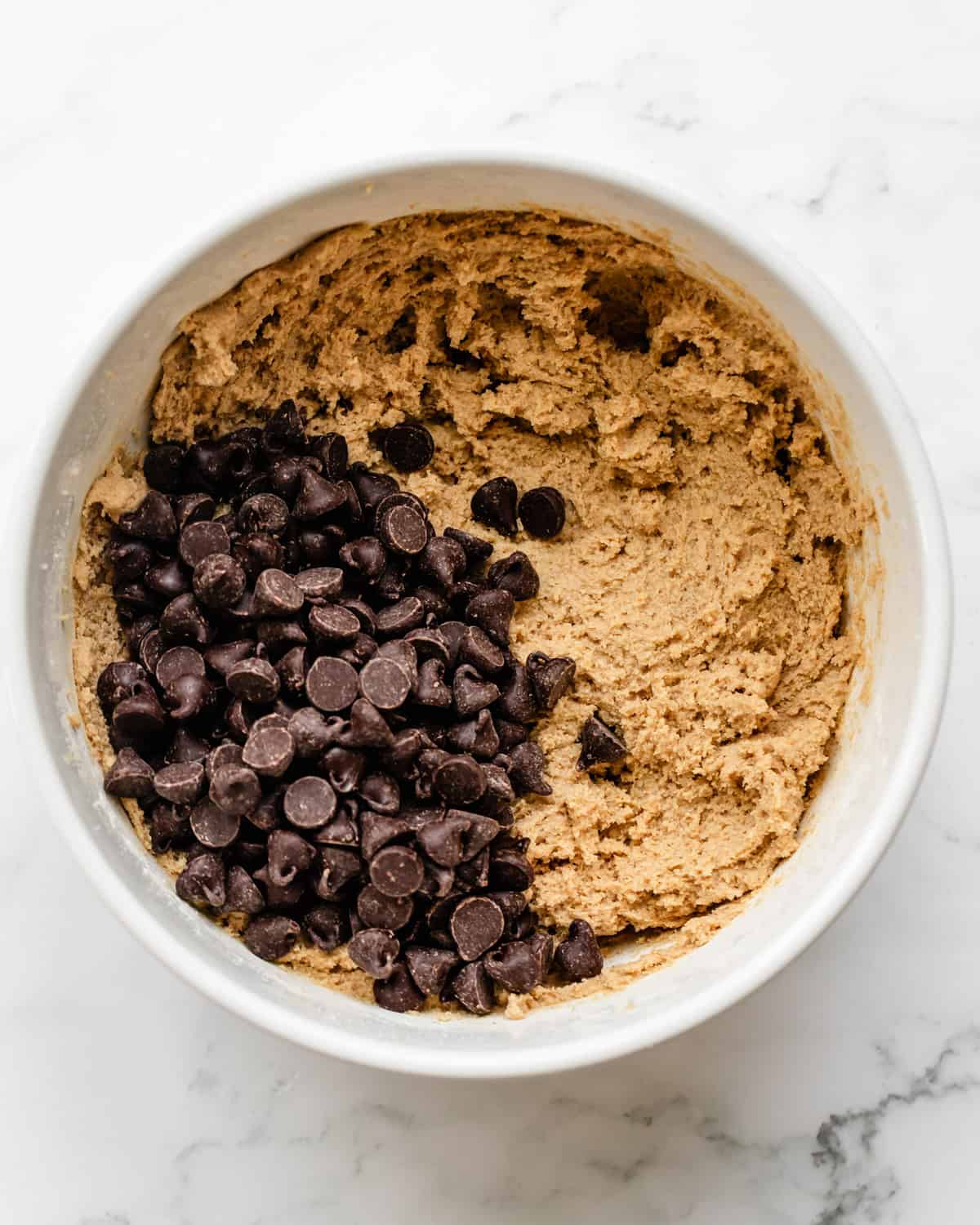 How to Make Oat Flour Cookies - chocolate chips added before mixing