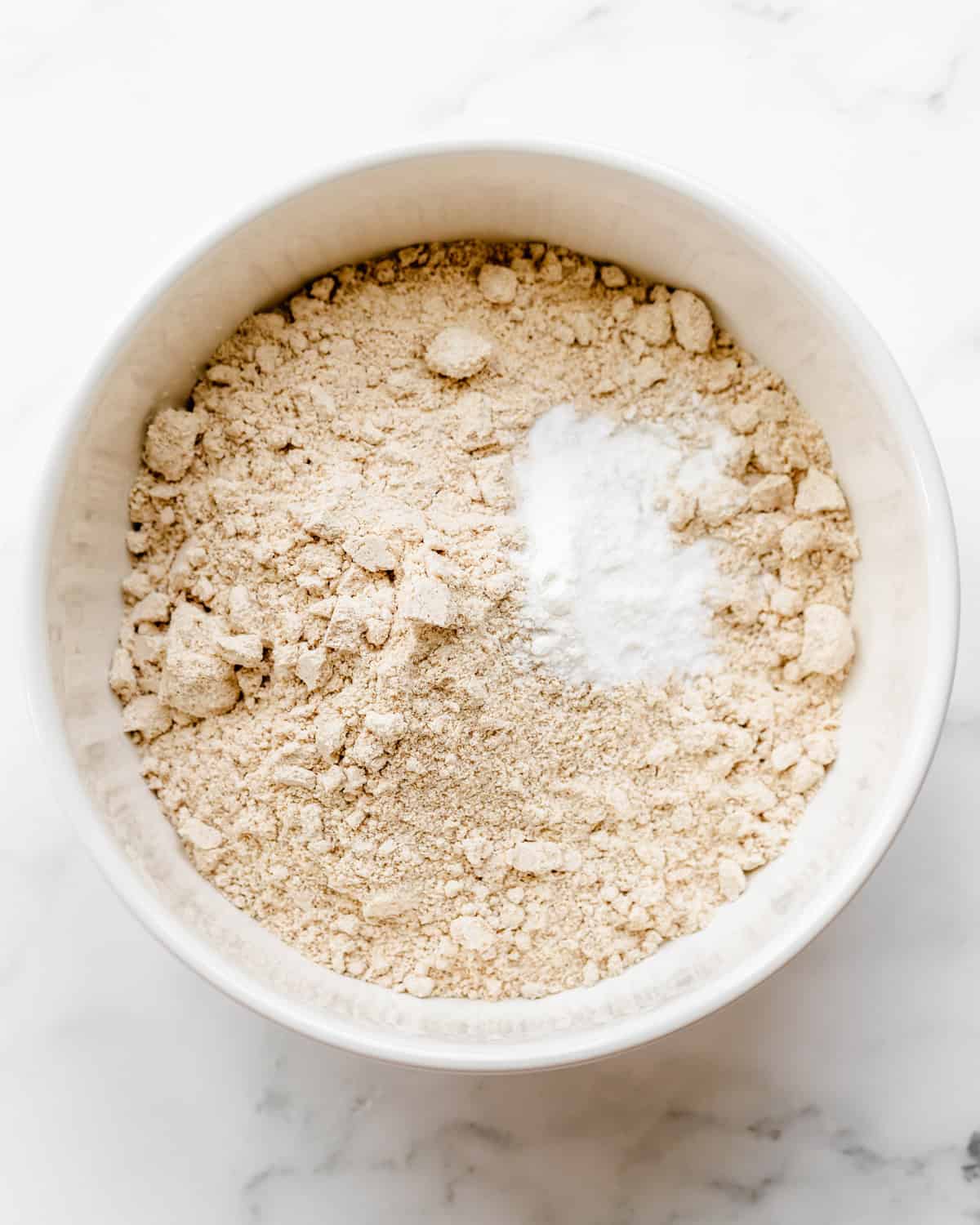 How to Make Oat Flour Cookies dry ingredients in a bowl before mixing