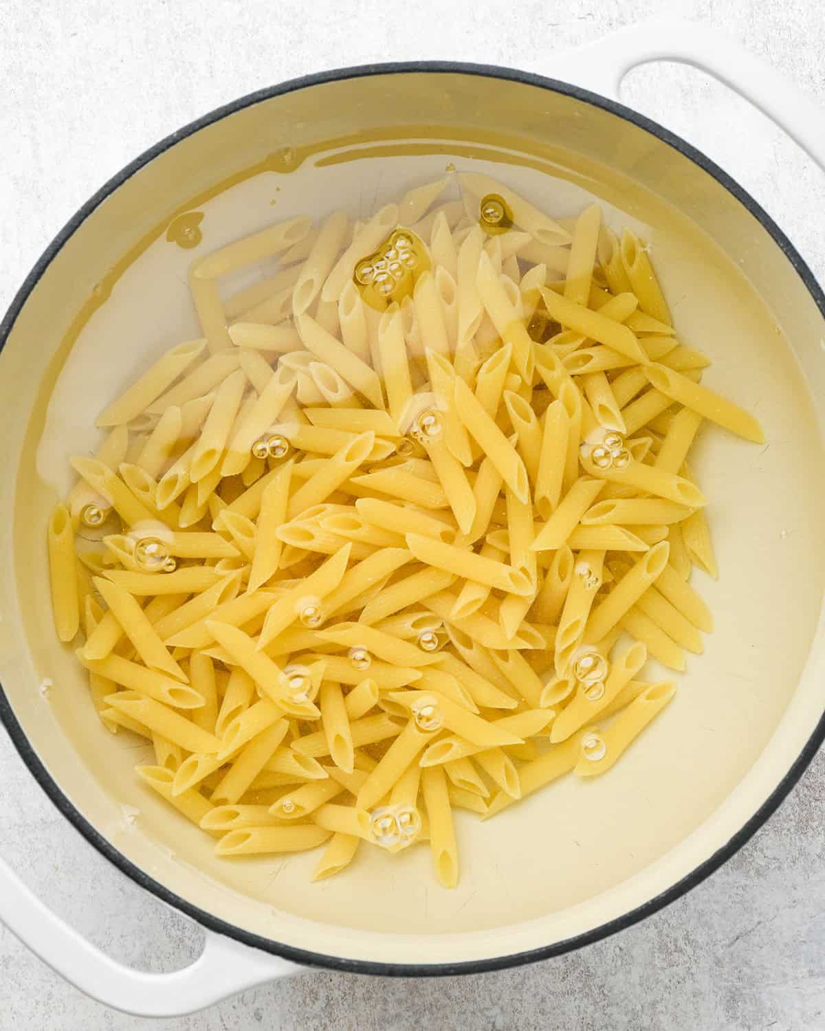 penne pasta cooking to make homemade pasta salad