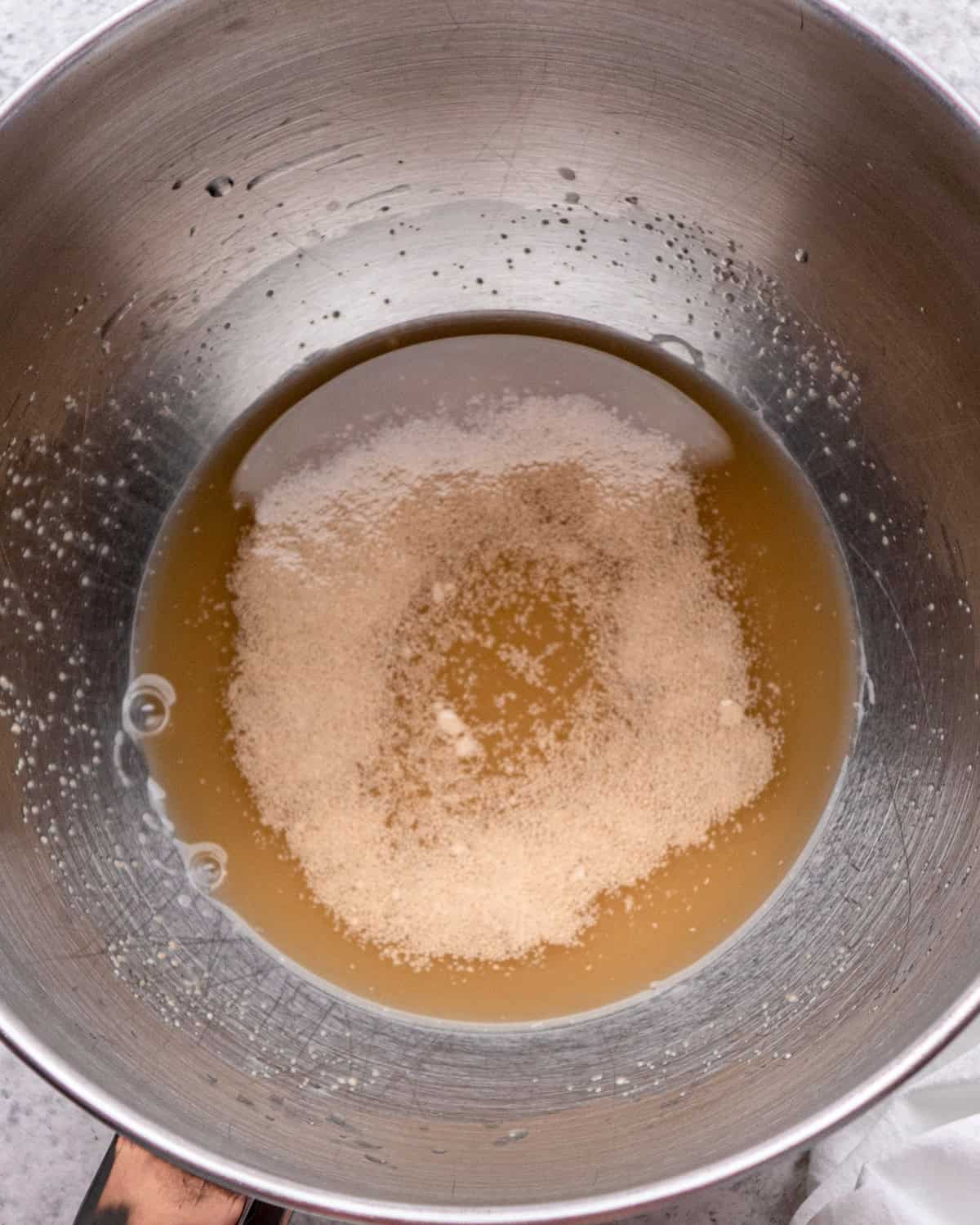 How to Make Pretzel Bread - yeast before proofing