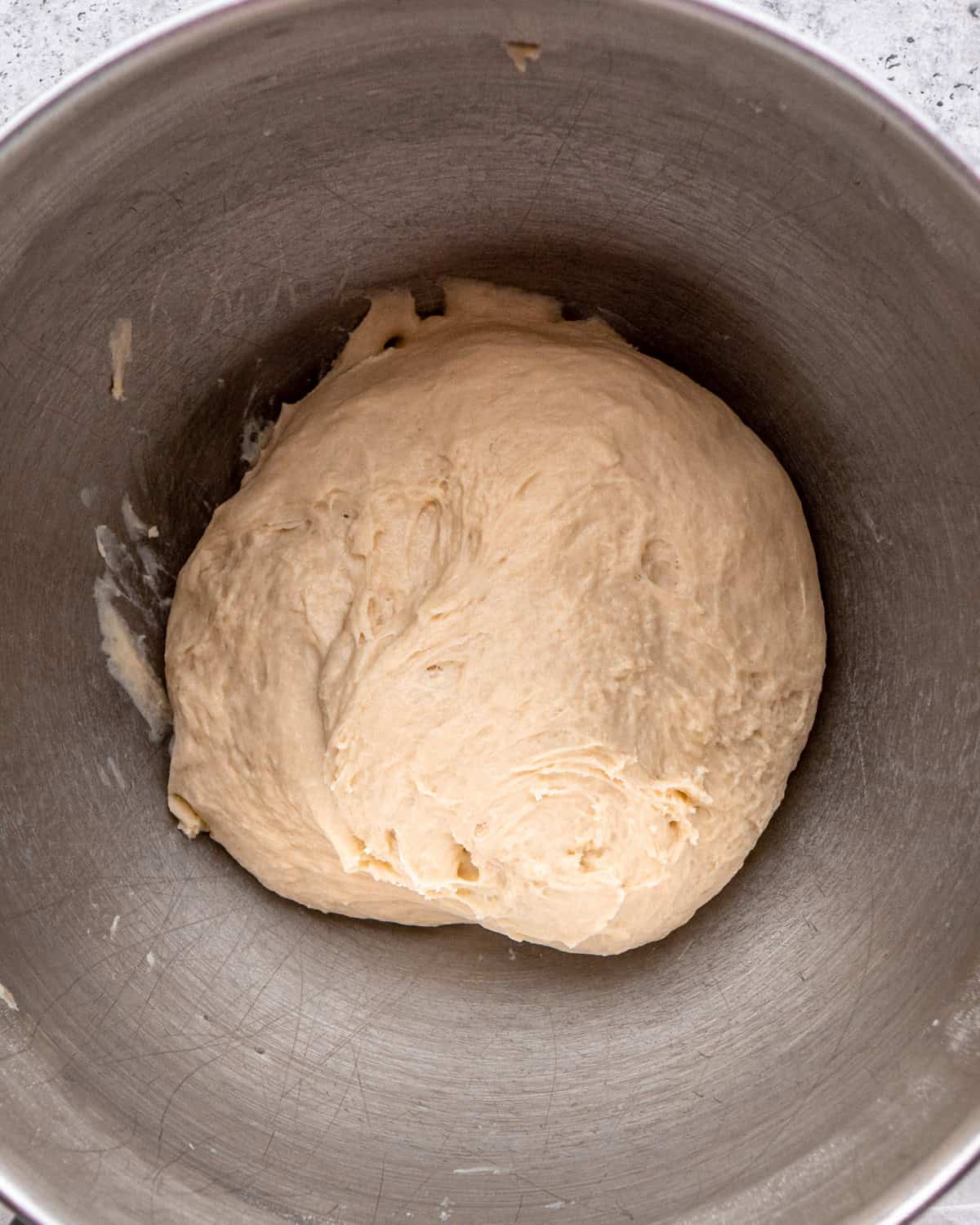 How to Make Pretzel Bread - dough after kneading with dough hook
