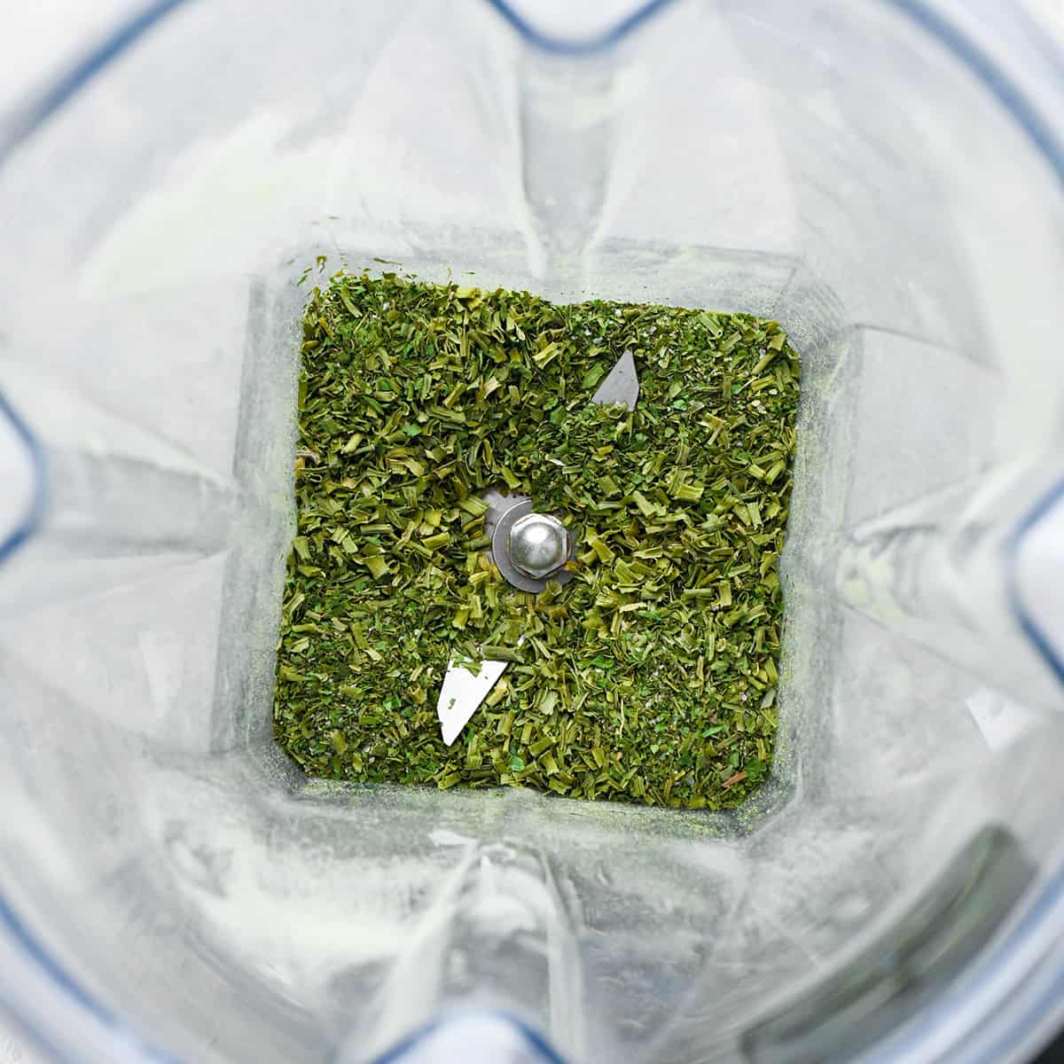 How to Make Ranch Seasoning - spices and herbs in a vitamix blender after blending