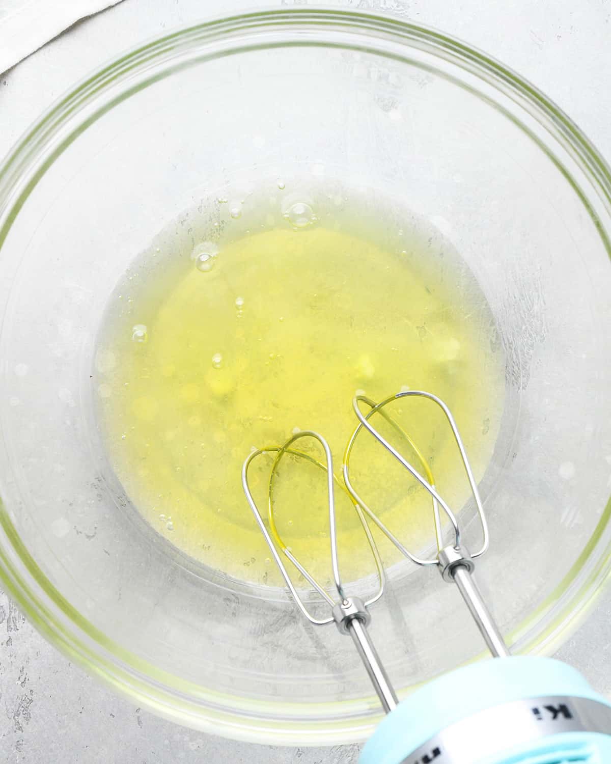 How to Make Waffles - egg whites in a bowl before beating