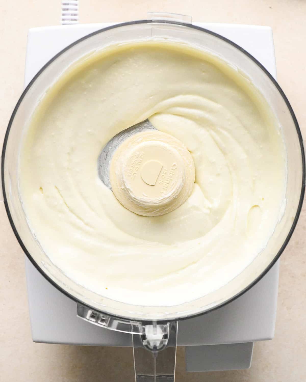 how to make whipped feta - ingredients in a food processor after processing