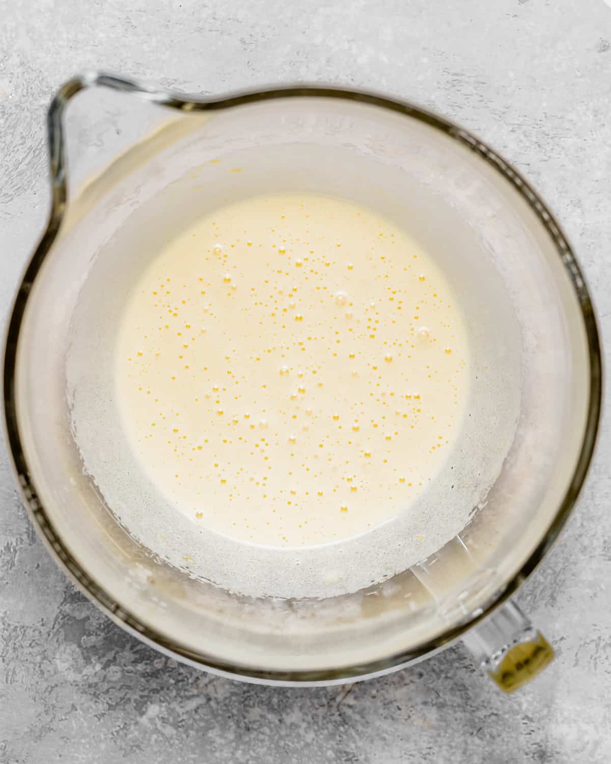 how to make White Chocolate Brownies - after beating eggs and sugar together in a bowl