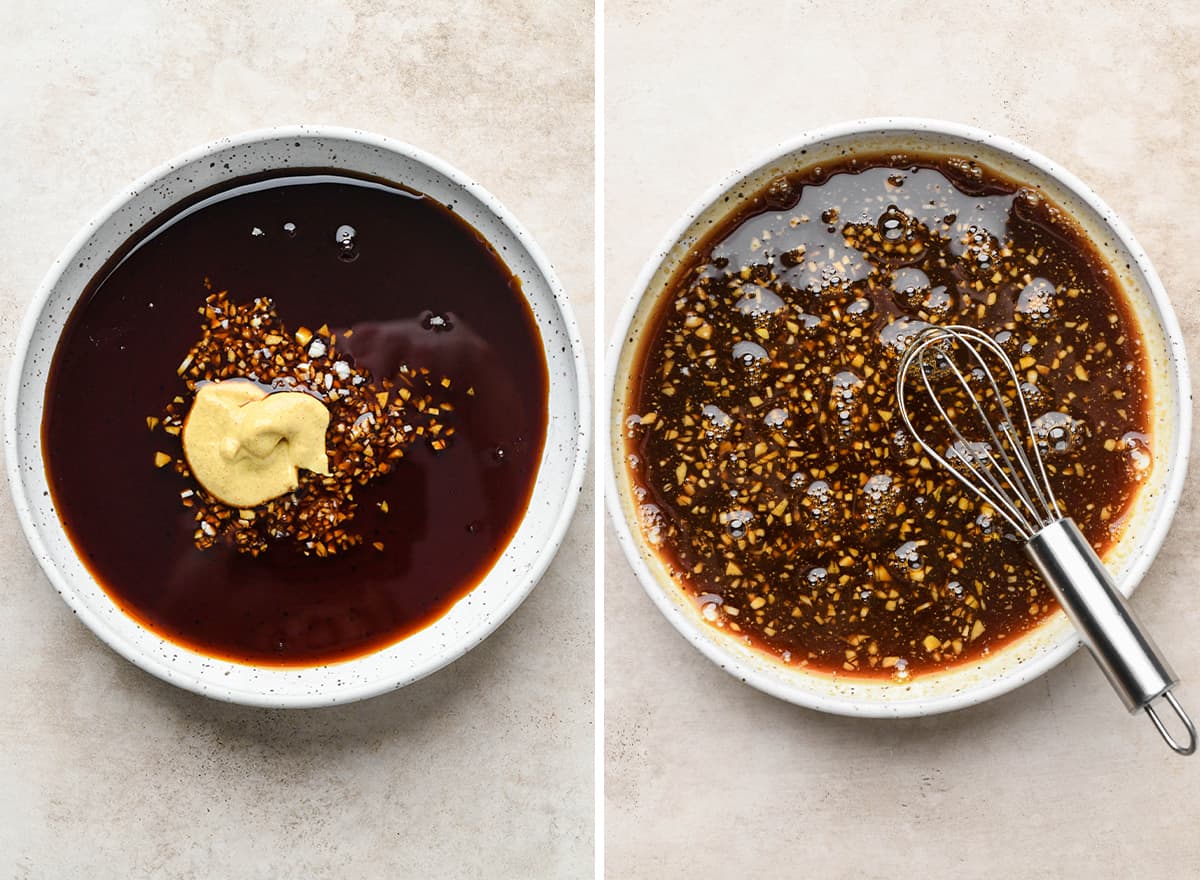 two photos showing how to make this Maple Salmon recipe