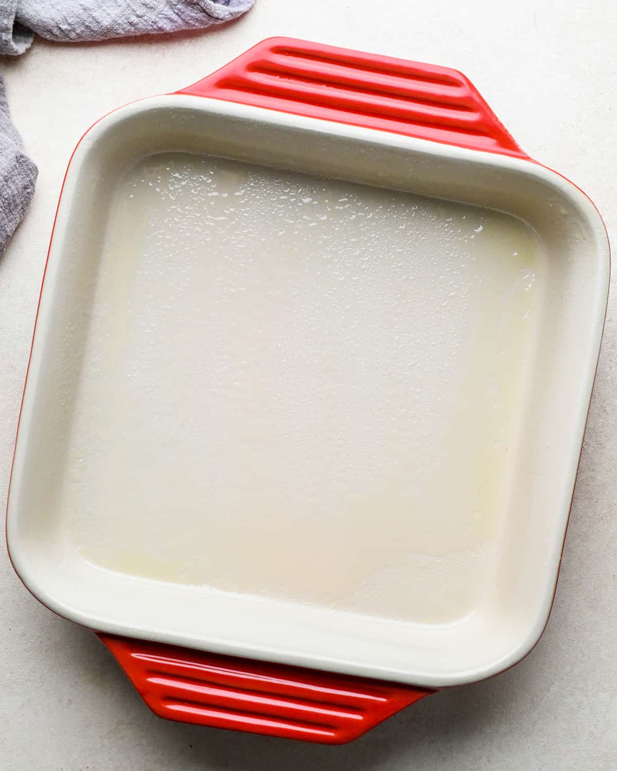 a greased 9x9" baking dish