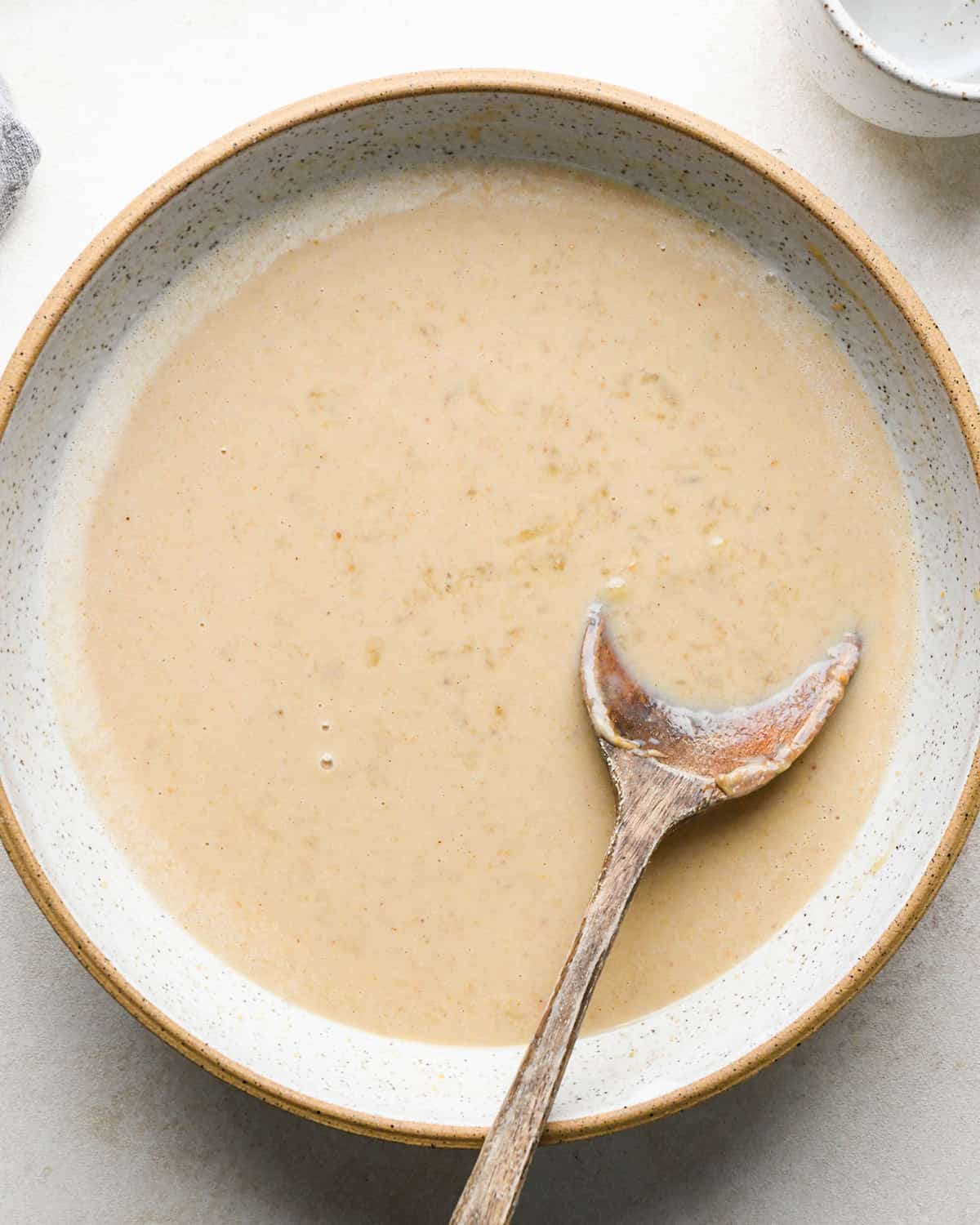 making peanut butter banana baked oatmeal, after mixing in milk