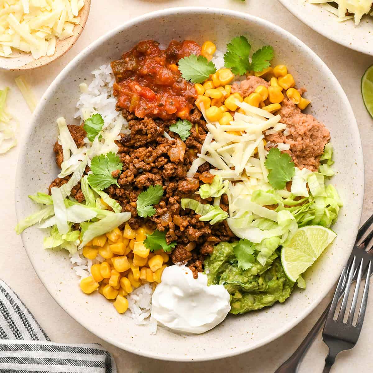 overhead photo of a Taco Bowl