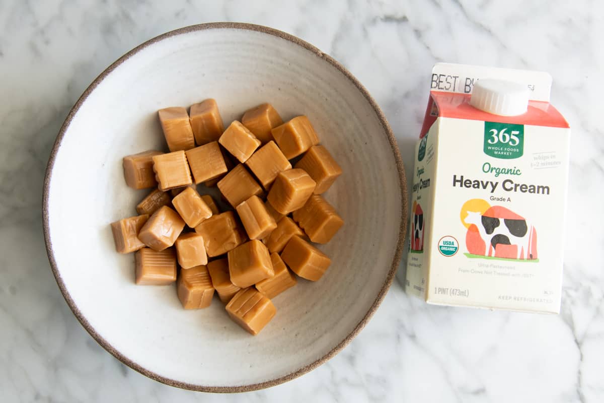 ingredients in this salted caramel brownies recipe