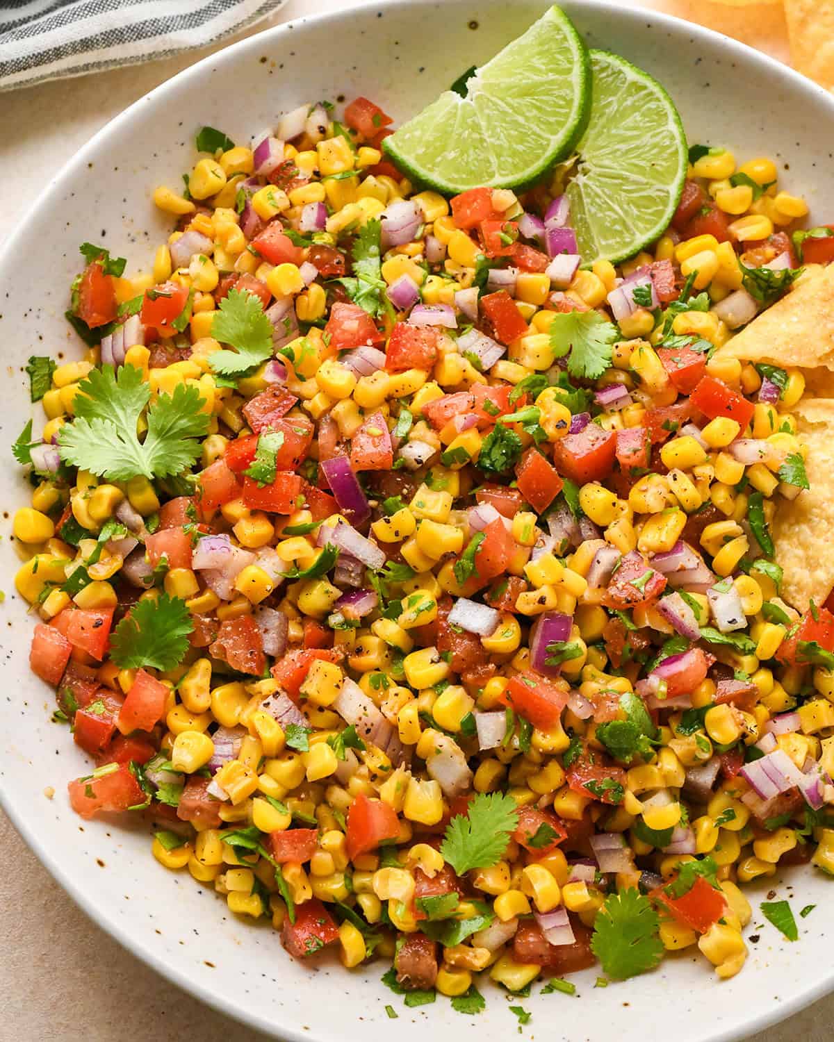 sweet Corn Salsa in a bowl